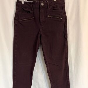 American Eagle High Rise Jegging Super Super Stretch X4 Burgundy Women's 12 Long